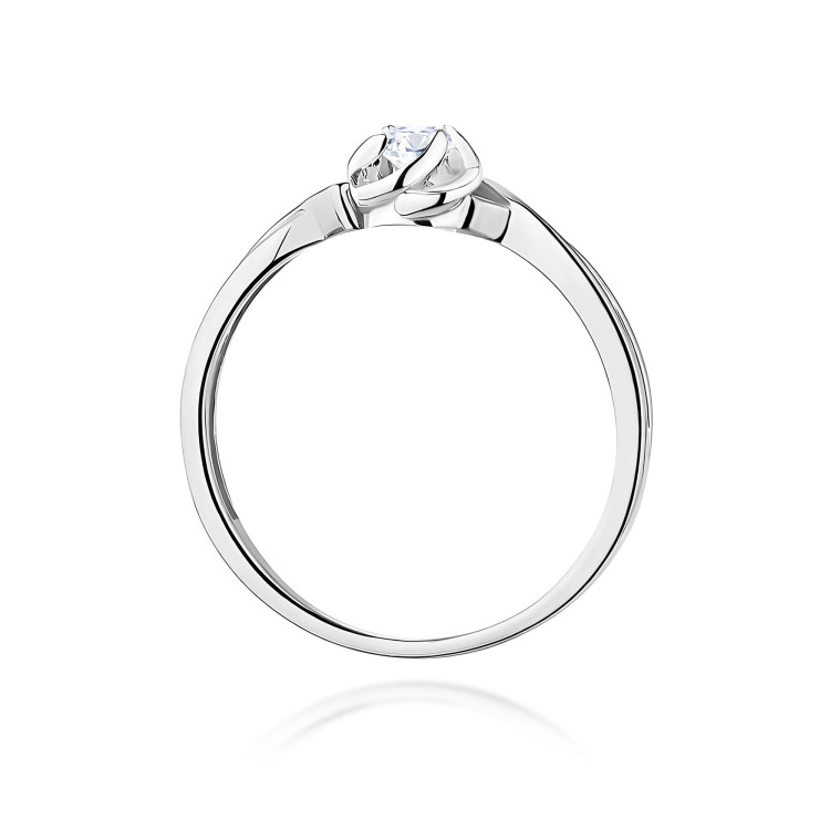 Pierścionek W0329 Diament Laboratoryjny 0,10ct białe złoto