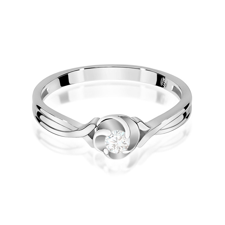 Pierścionek W0329 Diament Laboratoryjny 0,10ct białe złoto