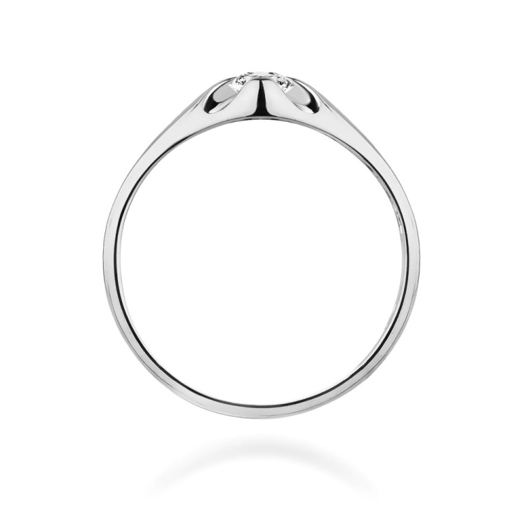 Pierścionek z białego złota z diamentem laboratoryjnym - próba 585 0,10CT w0331.B3.LDW.01