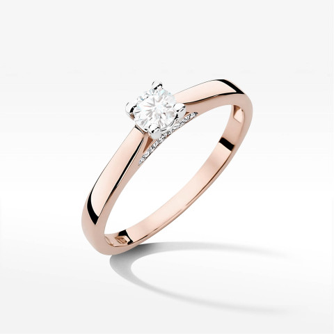 Pierścionek W0341 Diament Laboratoryjny 0,30ct różowe złoto