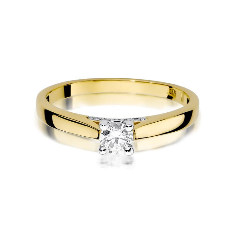 Pierścionek W0341 Diament Laboratoryjny 0,30ct żółte złoto