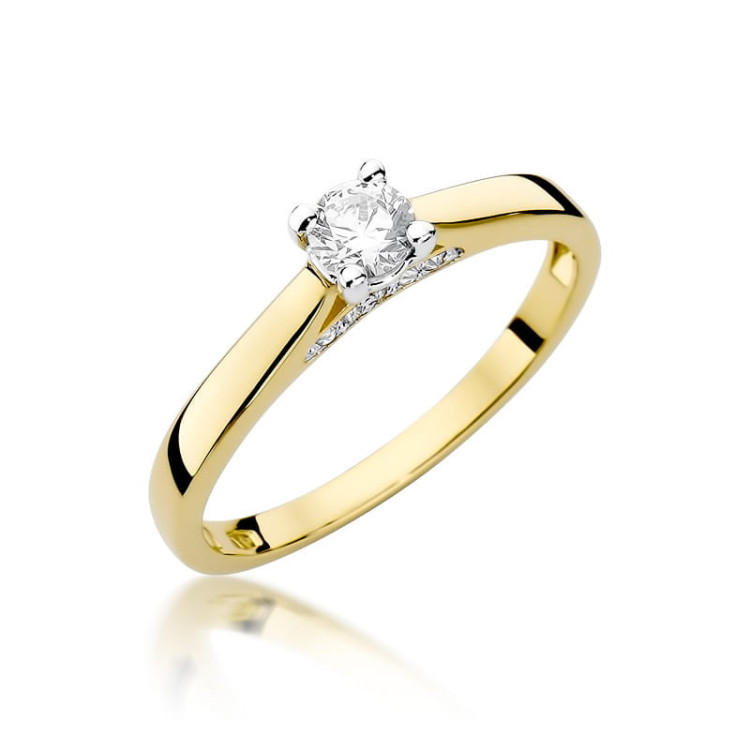 Pierścionek W0341 Diament Laboratoryjny 0,30ct żółte złoto