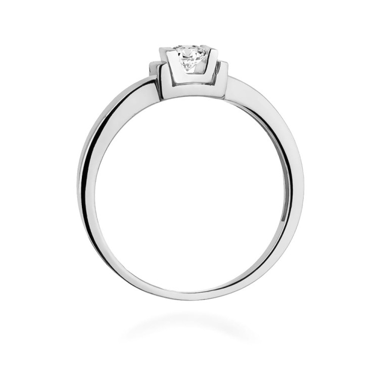 Pierścionek z białego złota z diamentem laboratoryjnym - próba 585 0,10CT w0343.B3.LDW.01