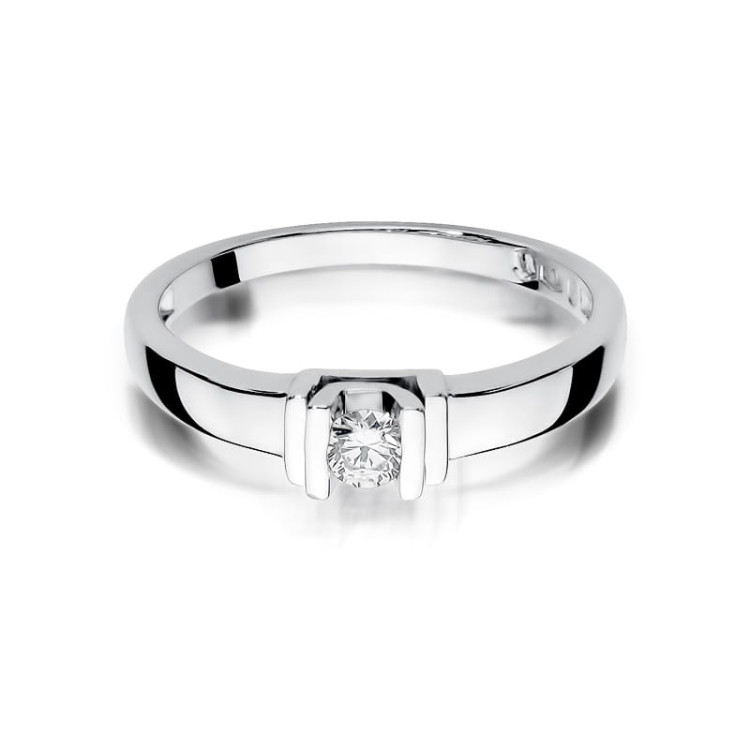 Pierścionek z białego złota z diamentem laboratoryjnym - próba 585 0,10CT w0343.B3.LDW.01