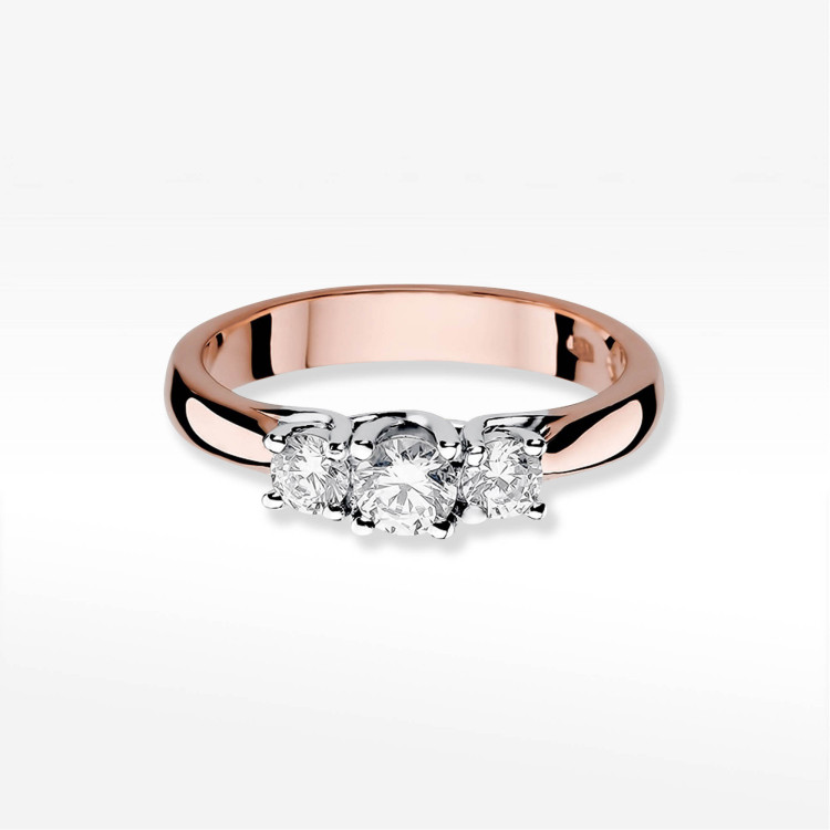 Pierścionek W0344 Diament Laboratoryjny 0,25ct różowe złoto