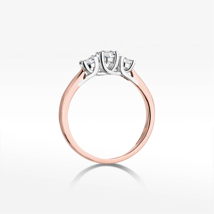 Pierścionek W0344 Diament Laboratoryjny 0,25ct różowe złoto