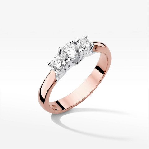 Pierścionek W0344 Diament Laboratoryjny 0,25ct różowe złoto