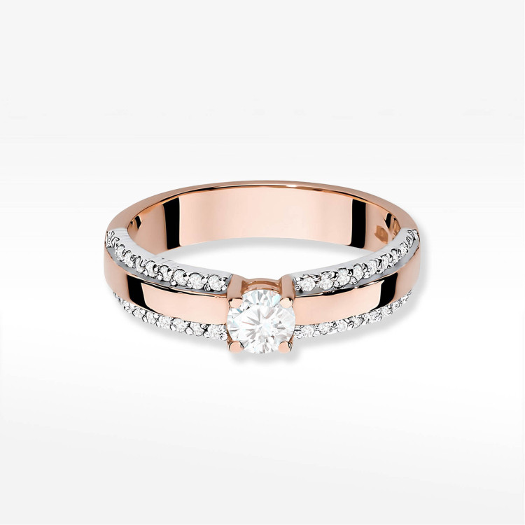 Pierścionek W0356 Diament Laboratoryjny 0,25ct różowe złoto