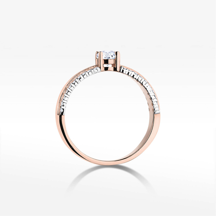 Pierścionek W0356 Diament Laboratoryjny 0,25ct różowe złoto