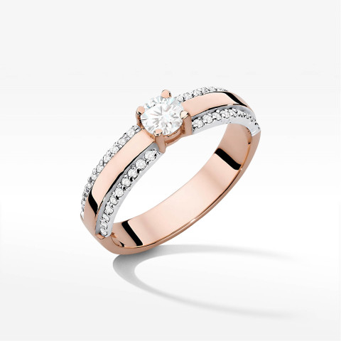 Pierścionek W0356 Diament Laboratoryjny 0,25ct różowe złoto