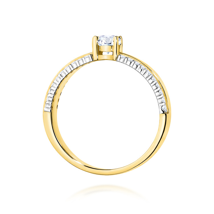 Pierścionek W0356 Diament Laboratoryjny 0,25ct żółte złoto