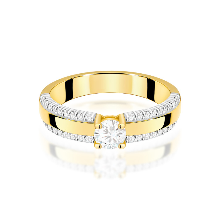 Pierścionek W0356 Diament Laboratoryjny 0,25ct żółte złoto