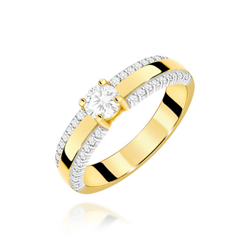 Pierścionek W0356 Diament Laboratoryjny 0,25ct żółte złoto