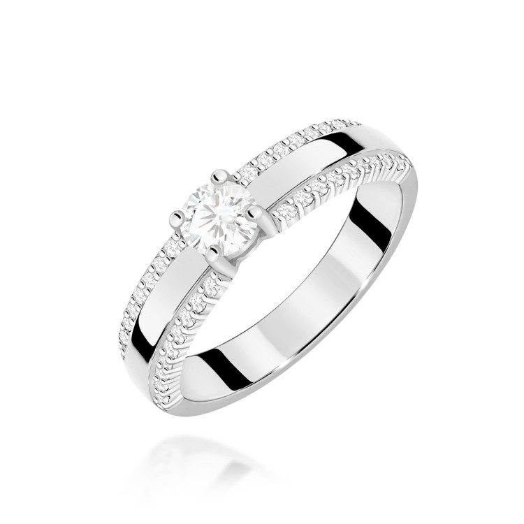 Pierścionek W0356 Diament Laboratoryjny 0,25ct białe złoto