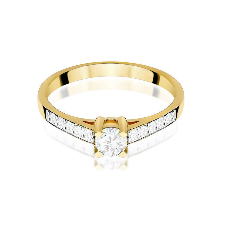 Pierścionek W0364 Diament Laboratoryjny 0,44ct żółte złoto