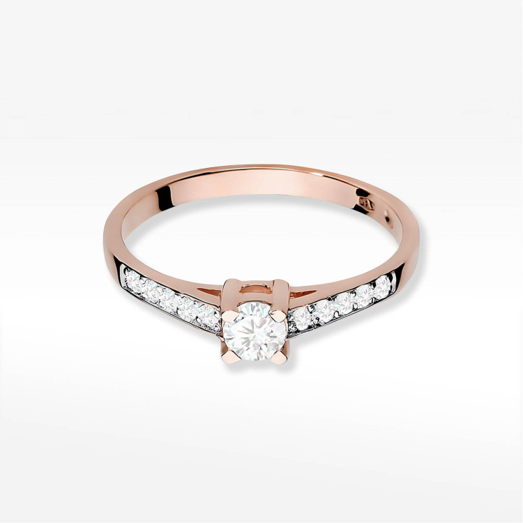 Pierścionek W0364 Diament 0,44ct różowe złoto