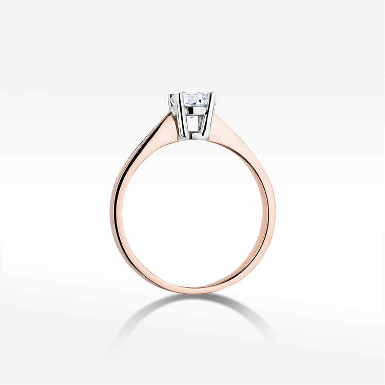Pierścionek W0404 Diament Laboratoryjny 0,50ct różowe złoto