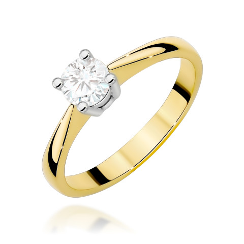 Pierścionek W0404 Diament Laboratoryjny 0,50ct żółte złoto