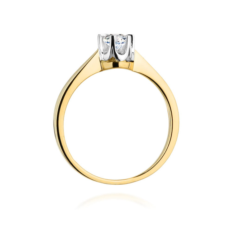 Pierścionek W0408 Diament Laboratoryjny 0,25ct żółte złoto