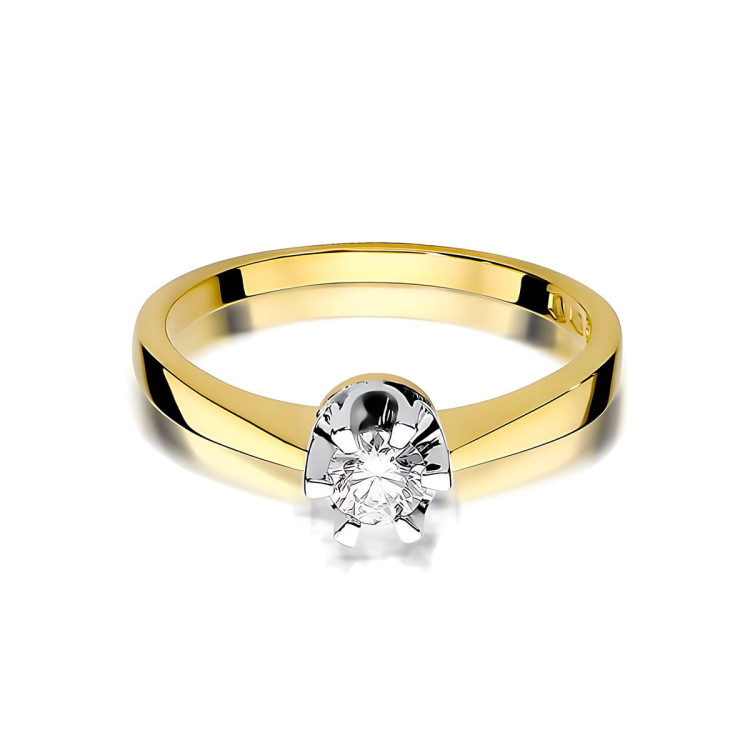 Pierścionek W0408 Diament Laboratoryjny 0,25ct żółte złoto