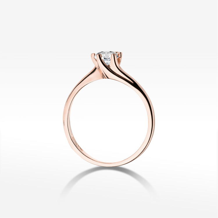 Pierścionek W0423 Diament Laboratoryjny 0,50ct różowe złoto