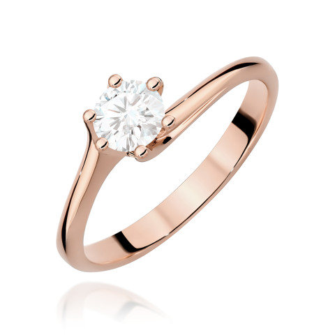 Pierścionek W0423 Diament Laboratoryjny 0,50ct różowe złoto