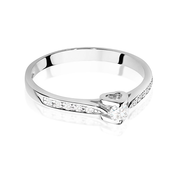 Pierścionek W0435 Diament Laboratoryjny 0,15ct białe złoto
