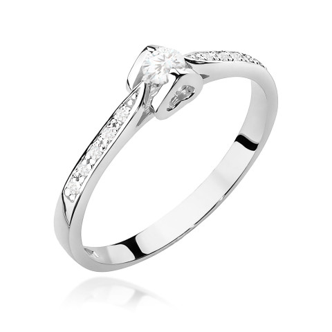 Pierścionek W0435 Diament Laboratoryjny 0,15ct białe złoto