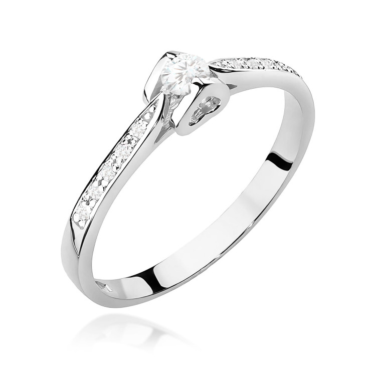Pierścionek W0435 Diament Laboratoryjny 0,15ct białe złoto