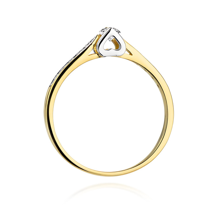 Pierścionek W0435 Diament Laboratoryjny 0,15ct żółte złoto