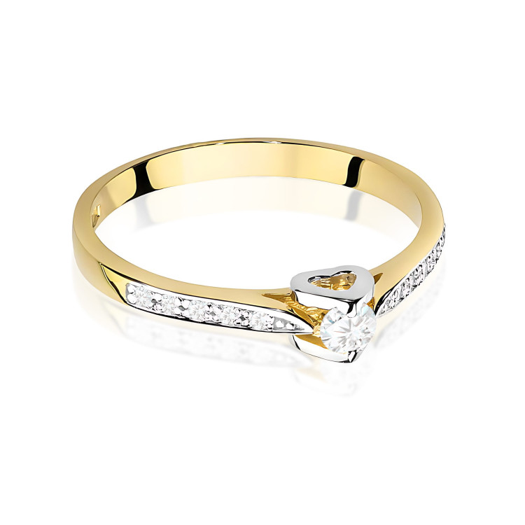 Pierścionek W0435 Diament Laboratoryjny 0,15ct żółte złoto