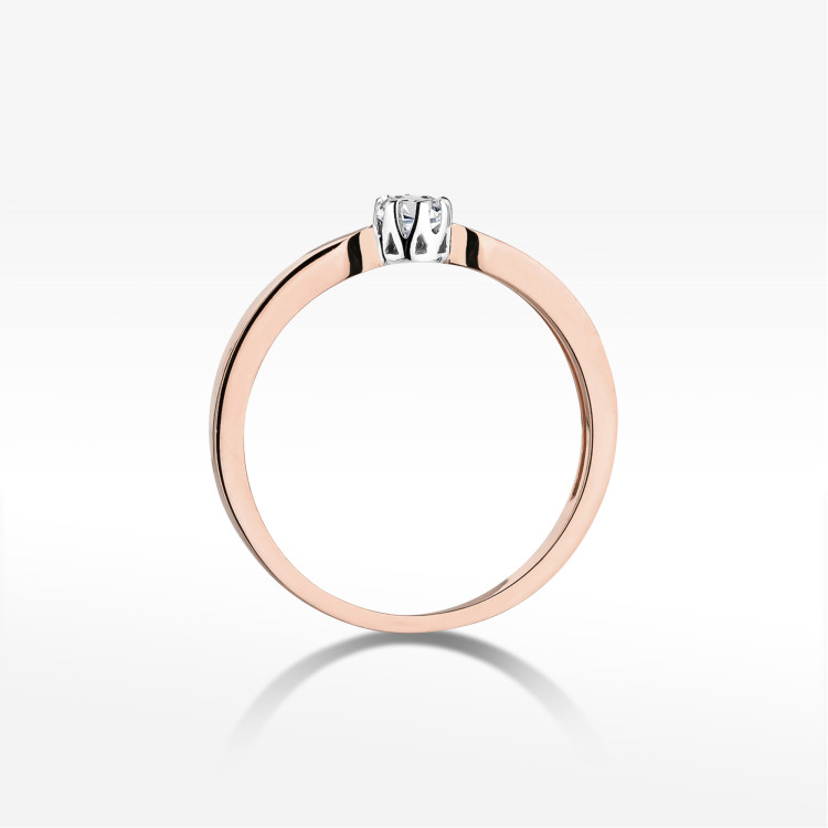 Pierścionek W0450B Diament 0,15ct różowe złoto
