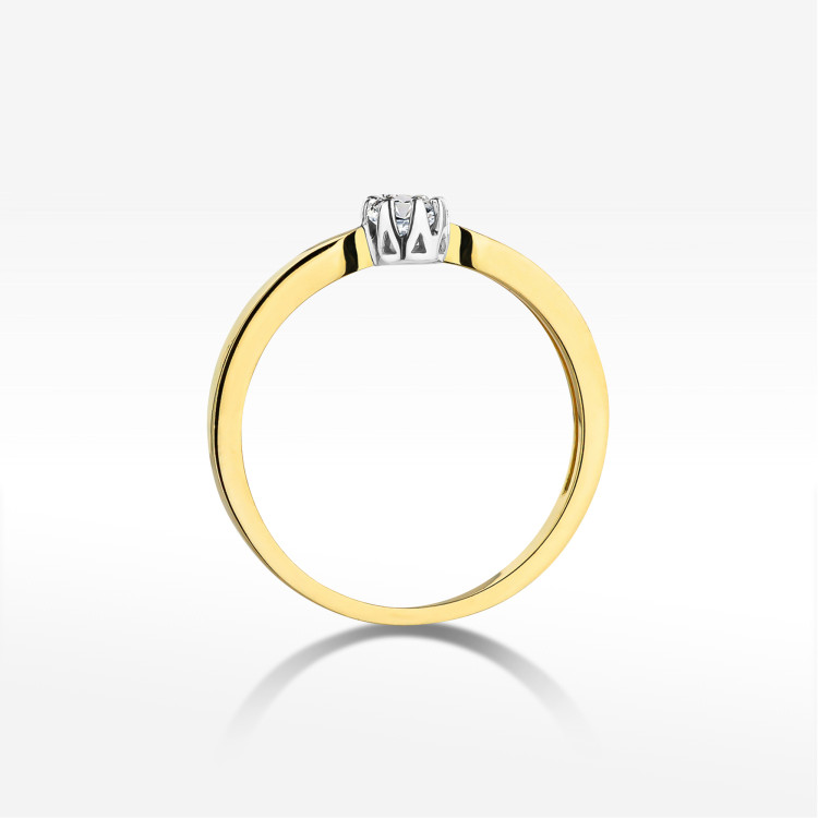 Pierścionek W0450 Diament 0,08ct żółte złoto
