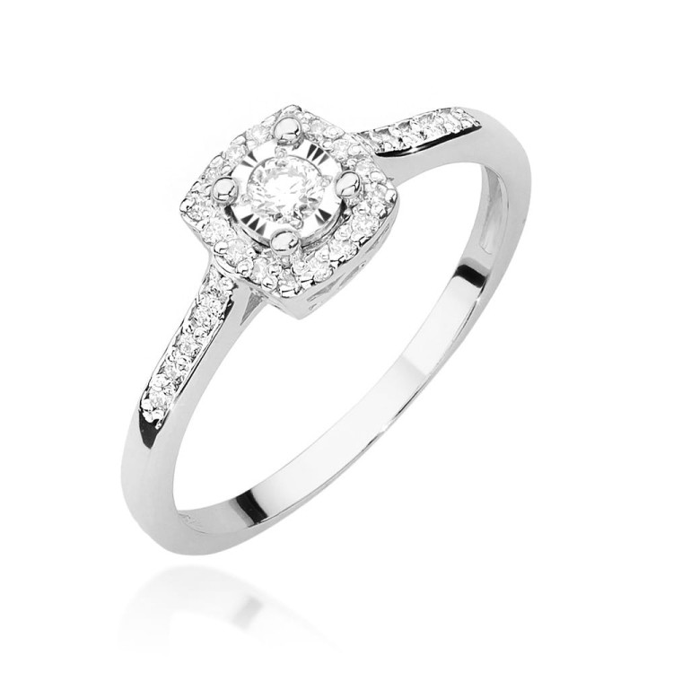 Pierścionek W0462 Diament Laboratoryjny 0,21ct białe złoto