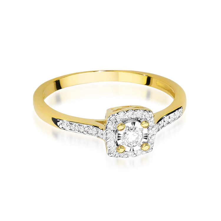 Pierścionek W0462 Diament Laboratoryjny 0,21ct żółte złoto