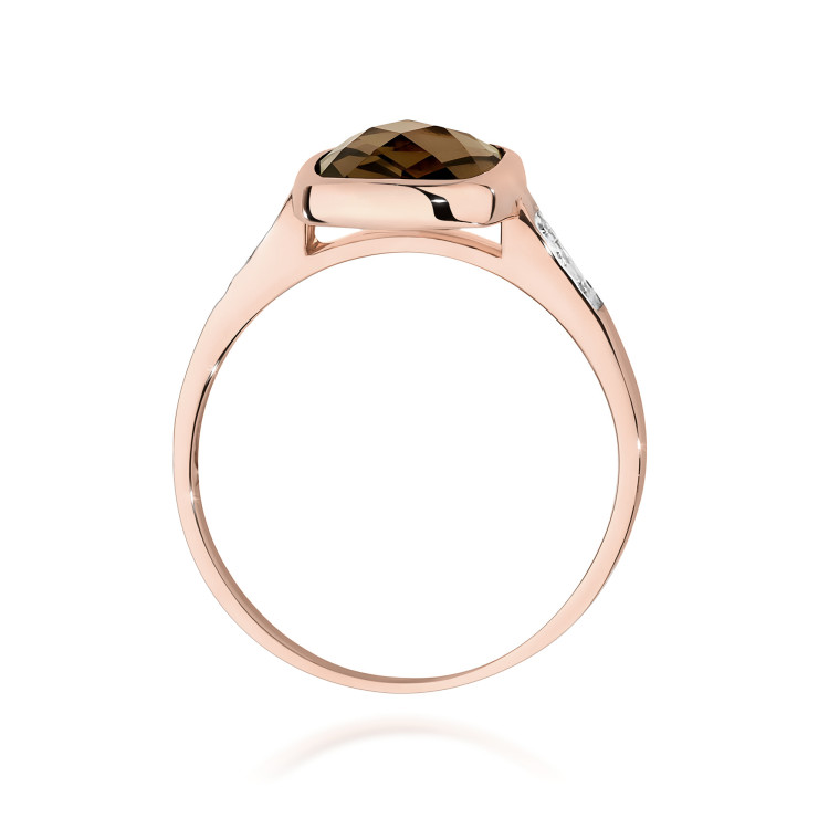 Pierścionek W0478 Kwarc Dymny 2,03ct różowe złoto