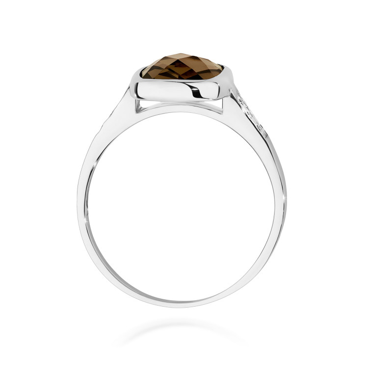 Pierścionek W0478 Kwarc Dymny 2,03ct białe złoto