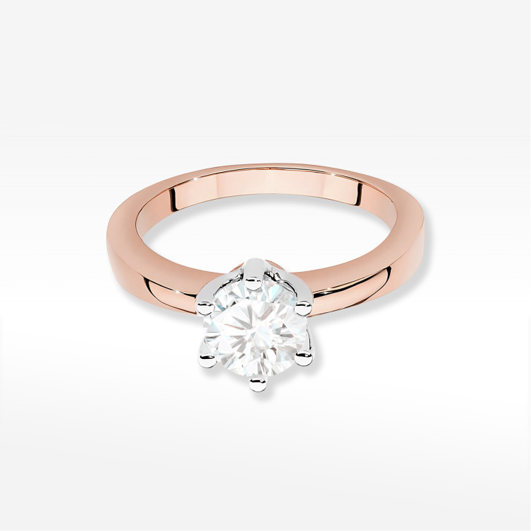 Pierścionek W0482 Diament Laboratoryjny 0,70ct różowe złoto