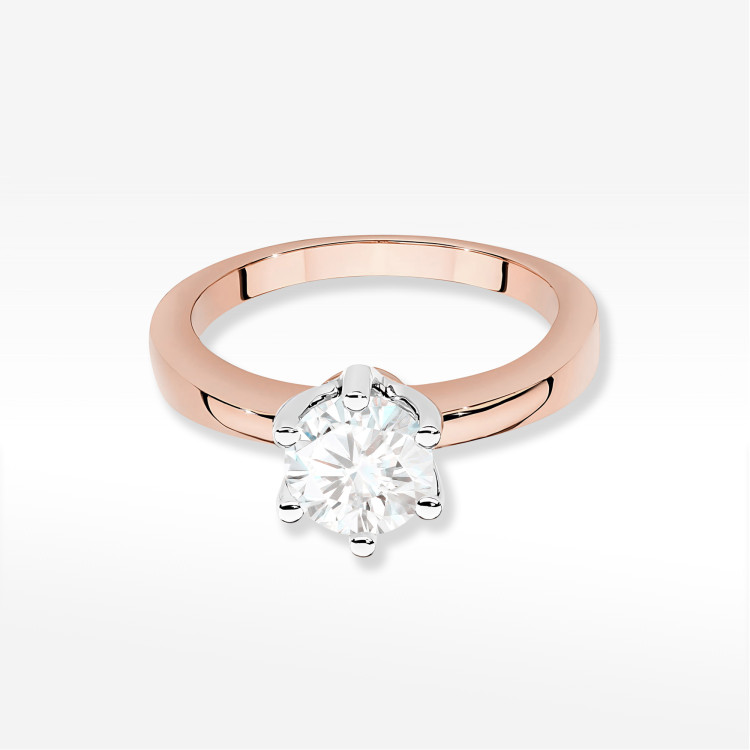 Pierścionek W0482 Diament Laboratoryjny 1,00ct różowe złoto