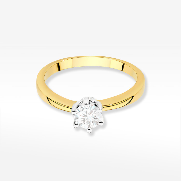 Pierścionek W0482 Diament Laboratoryjny 0,40ct żółte złoto