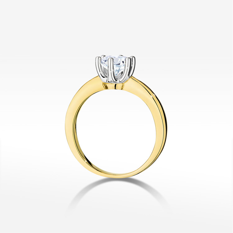 Pierścionek W0482 Diament Laboratoryjny 0,70ct żółte złoto