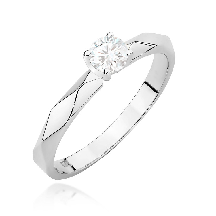 Pierścionek W0484 Diament 0,20ct białe złoto