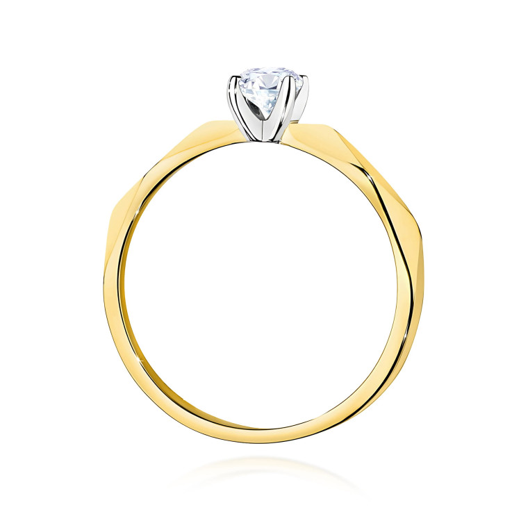 Pierścionek W0484 Diament 0,25ct żółte złoto