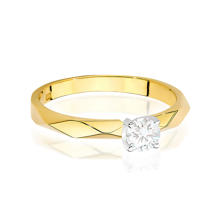 Pierścionek W0484 Diament 0,25ct żółte złoto