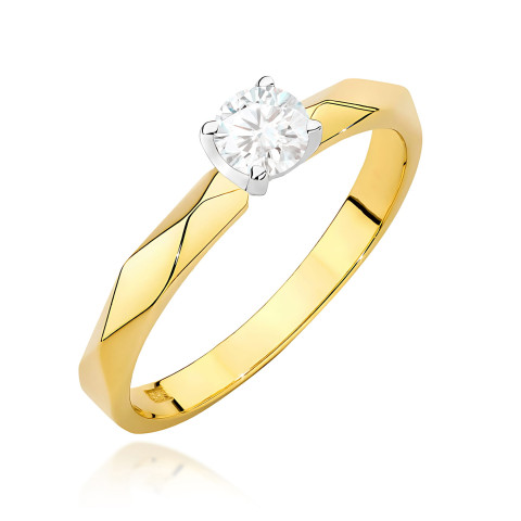 Pierścionek W0484 Diament 0,25ct żółte złoto
