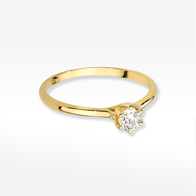 Pierścionek W0499 Diament Laboratoryjny 0,21ct żółte złoto