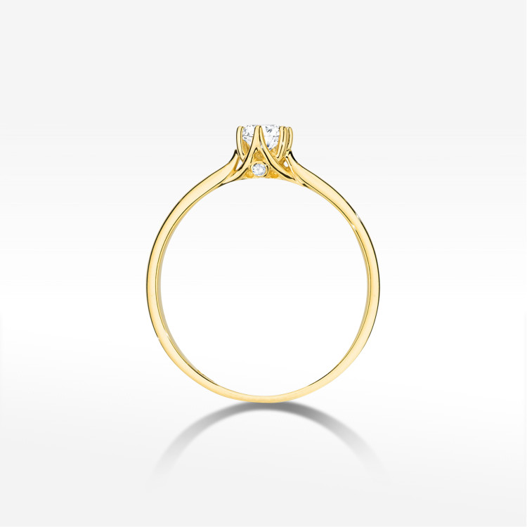 Pierścionek W0499 Diament Laboratoryjny 0,21ct żółte złoto
