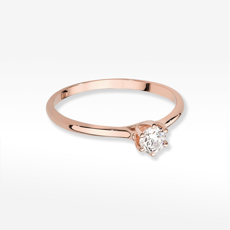 Pierścionek W0499 Diament Laboratoryjny 0,26ct różowe złoto