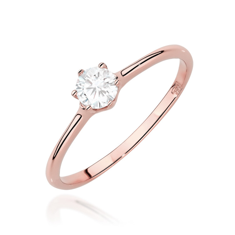 Pierścionek W0499 Diament Laboratoryjny 0,26ct różowe złoto