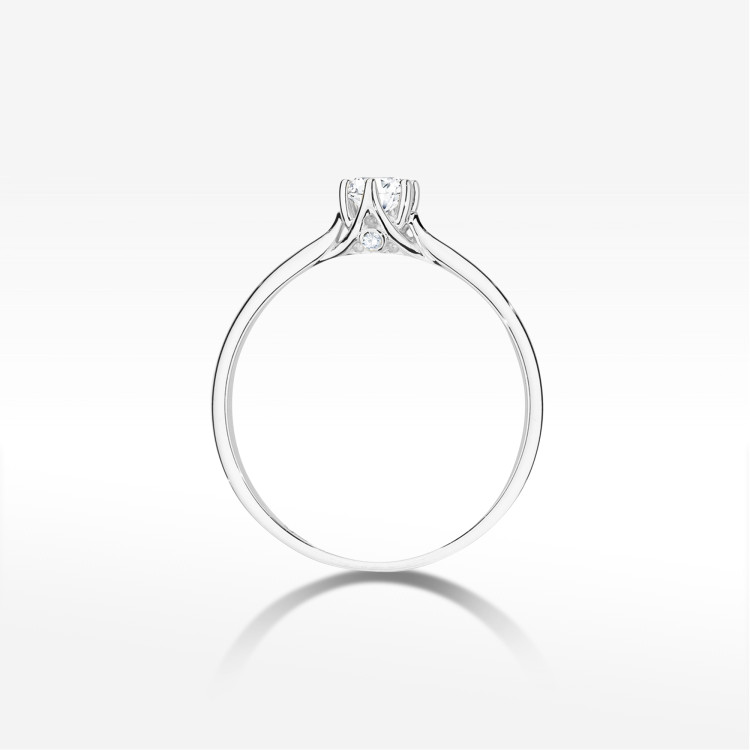 Pierścionek W0499 Diament Laboratoryjny 0,21ct białe złoto